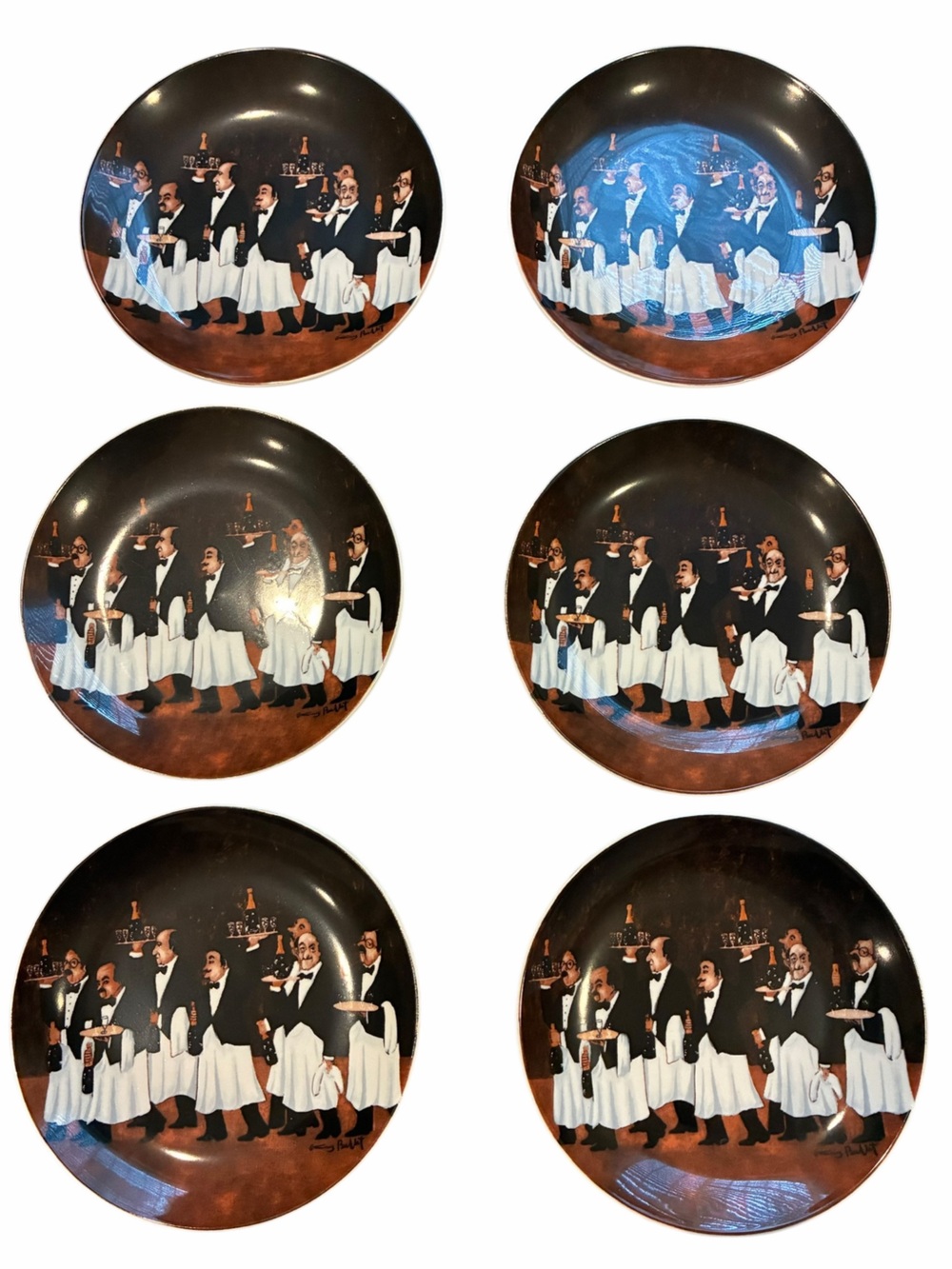 Set of 6 Guy Buffet Williams Sonoma Appetizer Plates 6" discontinued Waiters - Picture 2 of 6